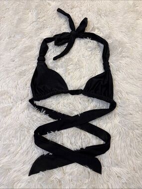 Black Wrap Triangle Bikini Top
